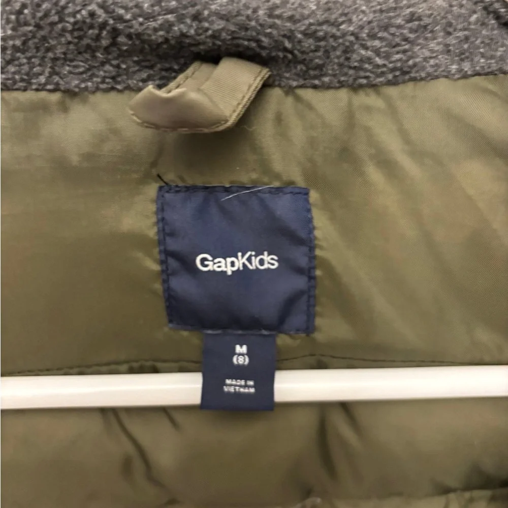 Olive Green Puffer Jacket with Faux Fur Hood